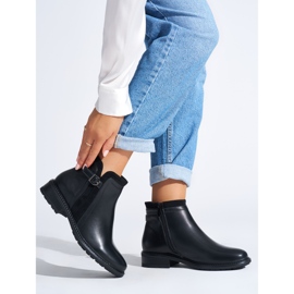 Botines negros de tacón bajo para mujer 3