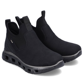 Zapatos sin cordones cómodos hasta el tobillo para mujer, negro Rieker M6053-00 3