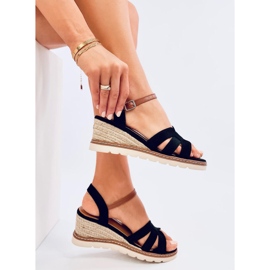 Rosco Sandalias alpargatas con cuña negra negro 4