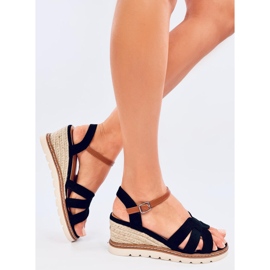 Rosco Sandalias alpargatas con cuña negra negro 2