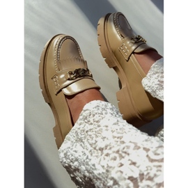 PH2 Mocasines Mujer Piel Ecológica Adorno Dorado, Beige Zanita 4