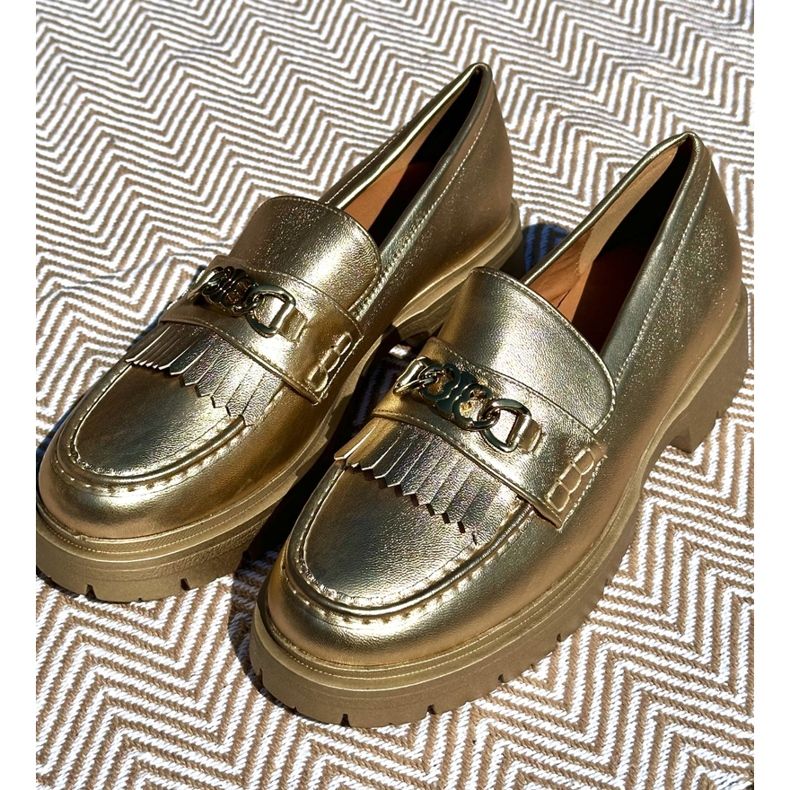 PH2 Mocasines Mujer Piel Ecológica Adorno Dorado Zanita 1