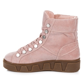 Betler Botas con cordones en la plataforma rosado 2