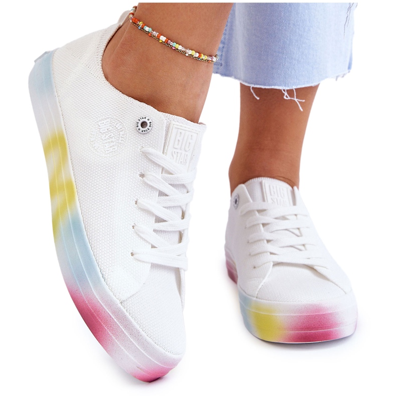Zapatillas para mujeres con colorido Big Star LL274237 White blanco 4