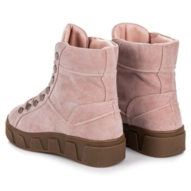 Betler Botas con cordones en la plataforma rosado 3