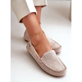 Mocasines Calados Mujer Beige Claro Rasirna 7