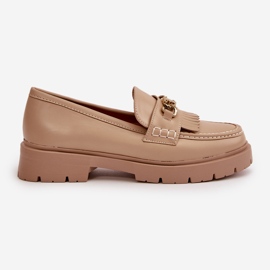 PH2 Mocasines Mujer Piel Ecológica Adorno Dorado, Beige Zanita 7