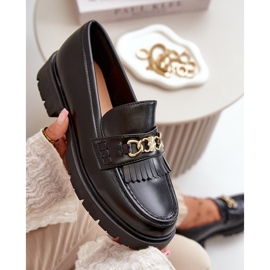 PH2 Mocasines Mujer Piel Ecológica Adorno Dorado, Negro Zanita 9