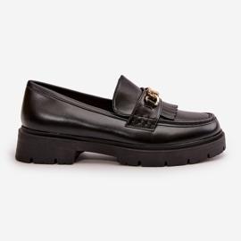 PH2 Mocasines Mujer Piel Ecológica Adorno Dorado, Negro Zanita 7
