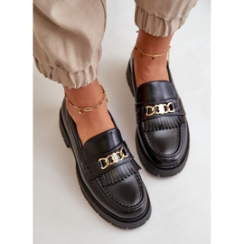 PH2 Mocasines Mujer Piel Ecológica Adorno Dorado, Negro Zanita 8
