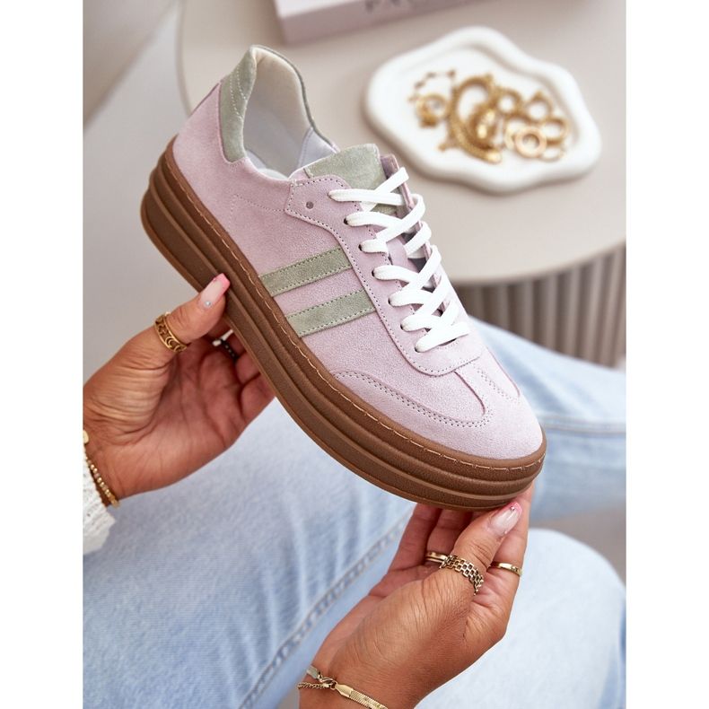 Zazoo N1068S4 Zapatillas Mujer Ante Plataforma, Morado púrpura 2