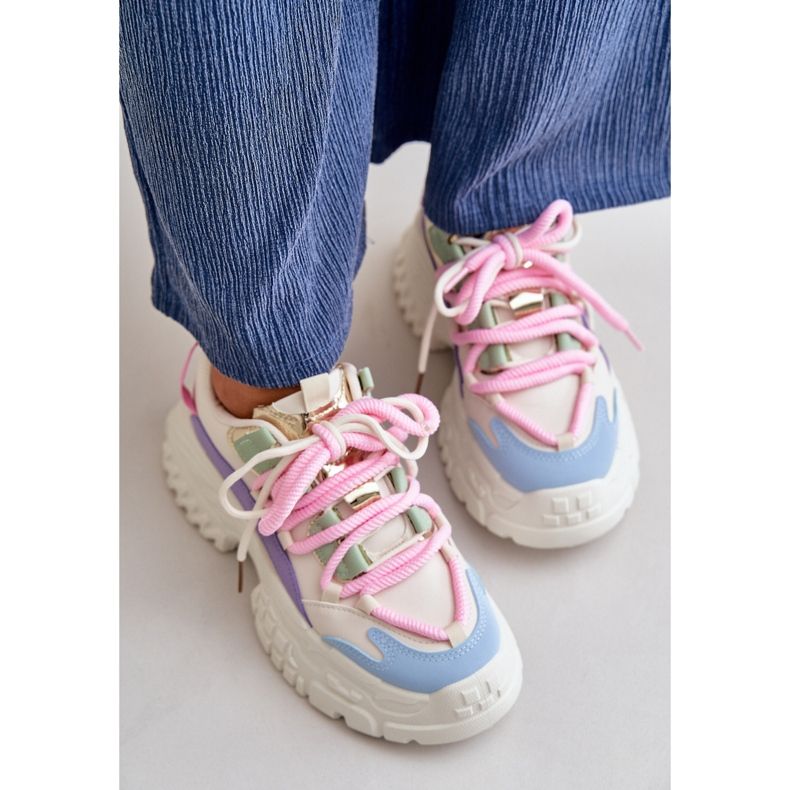 Deportivas de Mujer con Suela Gruesa Multicolor Nevela beige 2 Deportivas de Mujer con Suela Gruesa Multicolor Nevela beige 2