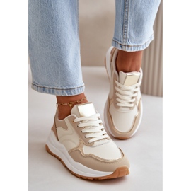 Zapatillas Deportivas De Mujer Con Plataforma En Piel Ecológica, Beige Issatta 4