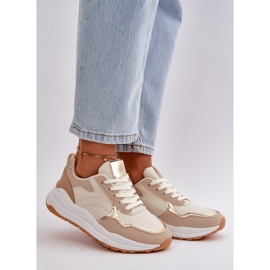 Zapatillas Deportivas De Mujer Con Plataforma En Piel Ecológica, Beige Issatta 1