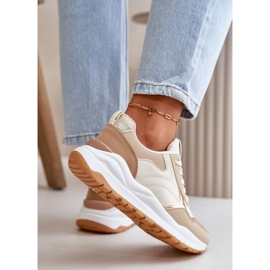 Zapatillas Deportivas De Mujer Con Plataforma En Piel Ecológica, Beige Issatta 6