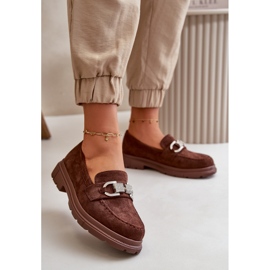 Mocasines Mujer Ante Ecológico Con Adorno, Glicina Marrón 2