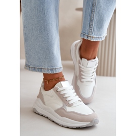Zapatillas Deportivas De Mujer Con Plataforma En Piel Ecológica, Blanco Issatta 4