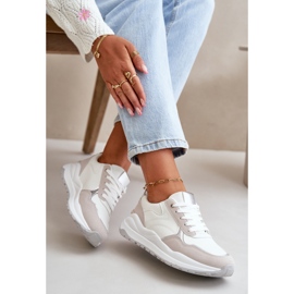 Zapatillas Deportivas De Mujer Con Plataforma En Piel Ecológica, Blanco Issatta 6