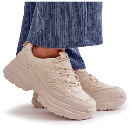 Zapatillas Deportivas de Mujer con Suela Gruesa, Beige Claro Lerista 9