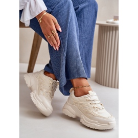 Zapatillas Deportivas de Mujer con Suela Gruesa, Beige Claro Lerista 7