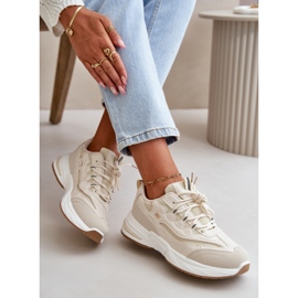 Zapatos Deportivos Zapatillas De Piel Ecológica Beige Verilisse 9