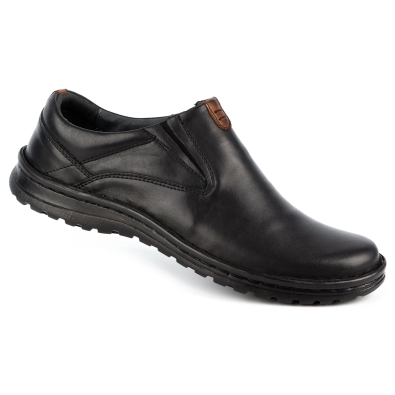 Kampol Zapato slip-on de piel para hombre 12KAM negro 2