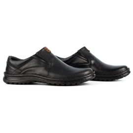 Kampol Zapato slip-on de piel para hombre 12KAM negro 3