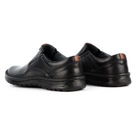 Kampol Zapato slip-on de piel para hombre 12KAM negro 5