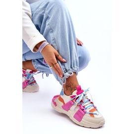 Seastar Zapatos deportivos con cordones de moda para mujer, beige y rosa 2 Seastar Zapatos deportivos con cordones de moda para mujer, beige y rosa 2