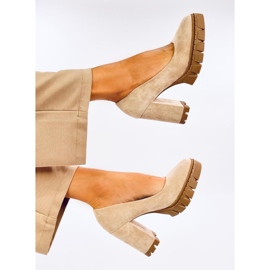 Zapatos de tacón y plataforma Angela Khaki beige 1