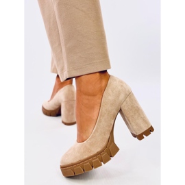 Zapatos de tacón y plataforma Angela Khaki beige 4