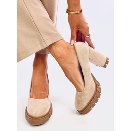 Zapatos de tacón y plataforma Angela Khaki beige 3