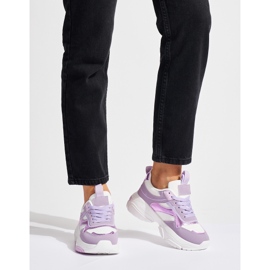 Deportivas de mujer color lila con suela gruesa. violeta 2