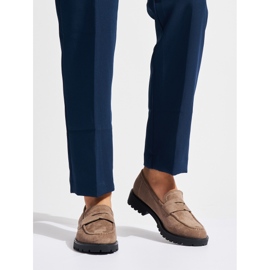 Mocasines mujer ante beige 1