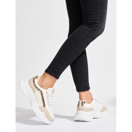 Zapatillas de mujer color crema beige 3