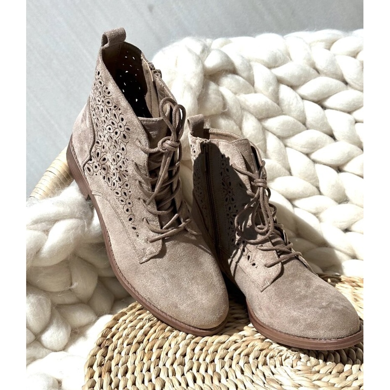 S.barski HY66-136 Botines Mujer Con Estampado, Beige Claro 2