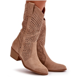 Botas Cowboy de Mujer Caladas con Tacón Alto, Marrón Iceda 10
