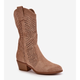 Botas Cowboy de Mujer Caladas con Tacón Alto, Marrón Iceda 4