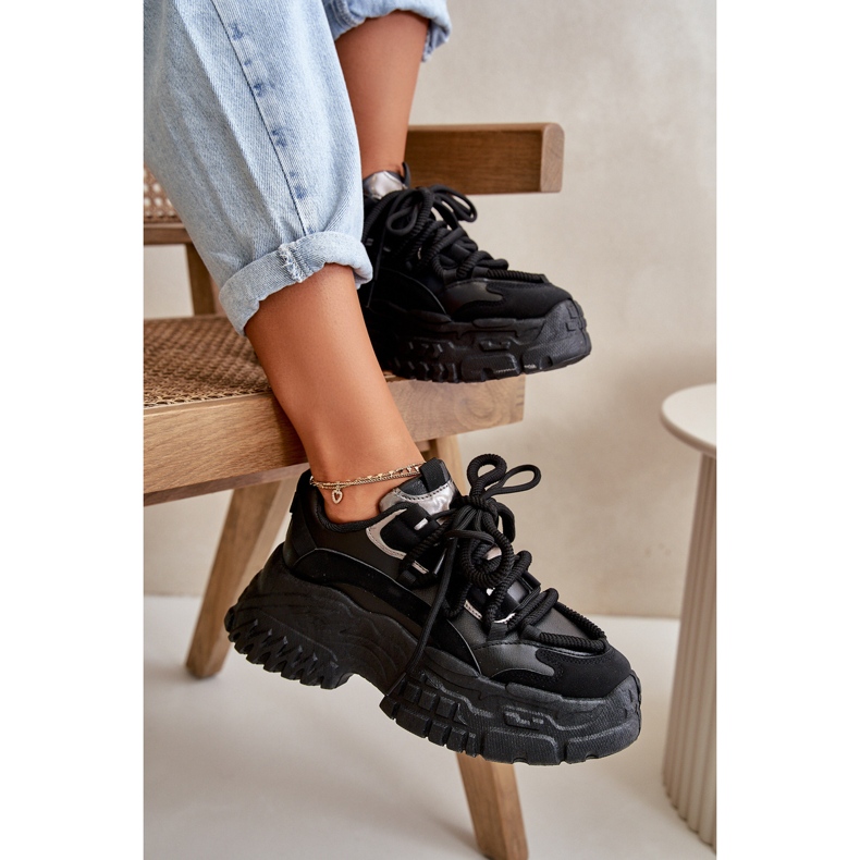 Zapatillas De Mujer Con Suela Maciza, Negro Nevela 2