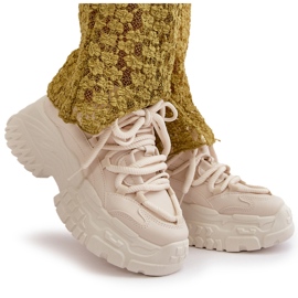 Zapatillas de Mujer Beige Claro con Suela Gruesa Nevela 14