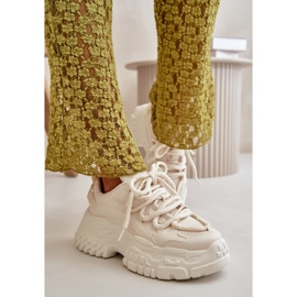 Zapatillas de Mujer Beige Claro con Suela Gruesa Nevela 10