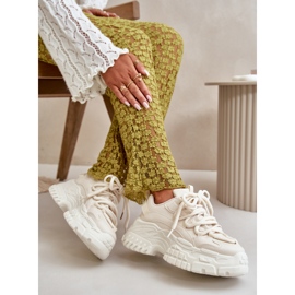 Zapatillas de Mujer Beige Claro con Suela Gruesa Nevela 11