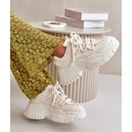 Zapatillas de Mujer Beige Claro con Suela Gruesa Nevela 13
