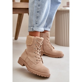 Botas de trabajo aislantes para mujer con cremallera Beige Mivael 4