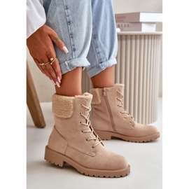 Botas de trabajo aislantes para mujer con cremallera Beige Mivael 8