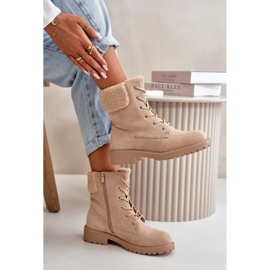 Botas de trabajo aislantes para mujer con cremallera Beige Mivael 9