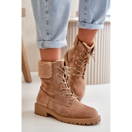 Botas de trabajo aislantes para mujer con cremallera, marrón Mivael beige 4