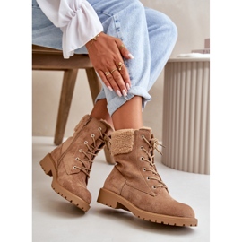 Botas de trabajo aislantes para mujer con cremallera, marrón Mivael beige 8