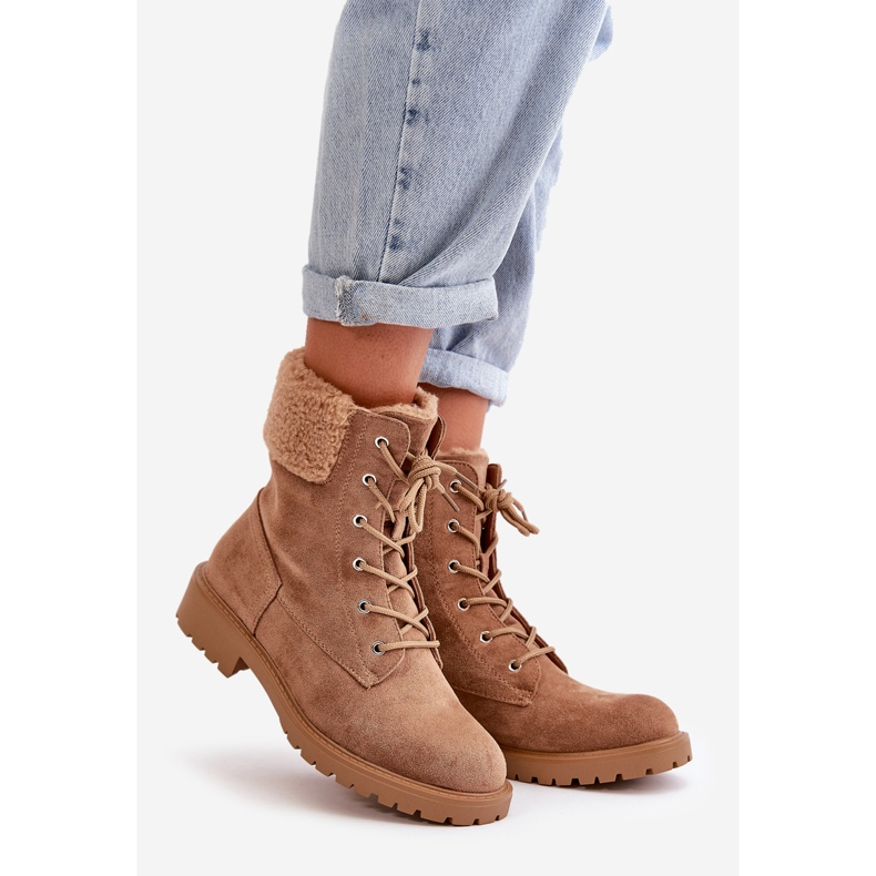 Botas de trabajo aislantes para mujer con cremallera, marrón Mivael beige 1