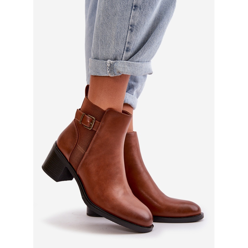Botines De Mujer Aislantes Con Tacón Alto Y Hebilla Camel Nevillira marrón 1 Botines De Mujer Aislantes Con Tacón Alto Y Hebilla Camel Nevillira marrón 1